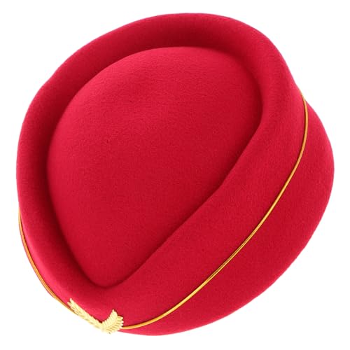DECHOUS Airline Stewardess Cap Damen Beret Hut Kostüm Hut Cosplay für Formelle Komfortabel Einzigartiges Design für Aufführungen DECHOUS Airline Stewardess Cap Damen Beret Hut Kostüm Hut Cosplay für Formelle Komfortabel Einzigartiges Design für Aufführungen von DECHOUS