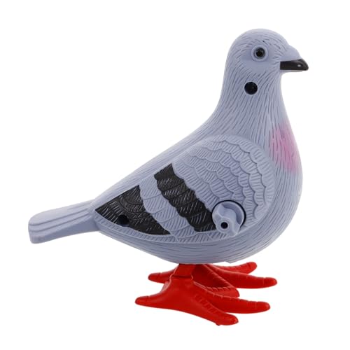 DECHOUS Aufzieh Aufziehspielzeug, Uhrwerkspielzeug Tauben Für Tauben Vogel-Statue Kleine Vogelspielzeug Gefälschtes Uhrwerkspielzeug Vogel-Kuchen-Deckel Vogel Figur Plastik Grau von DECHOUS