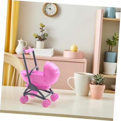 DECHOUS Babypuppe Kinderwagen Puppenwagen aus Sicherem mit Lebensechtem Design Leicht und Kompakt als Doll House Decoration für Kreatives Rollenspiel von DECHOUS