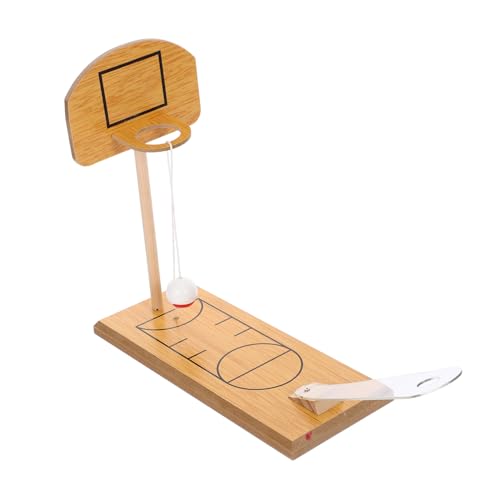 DECHOUS Basketball für Kleinkinder Basketball-Tischspiel Mini-Tabletop-Sportspiele Desktop-Basketball Toy Basketballkorb -Basketball Schreibtisch-Basketball Hölzern von DECHOUS