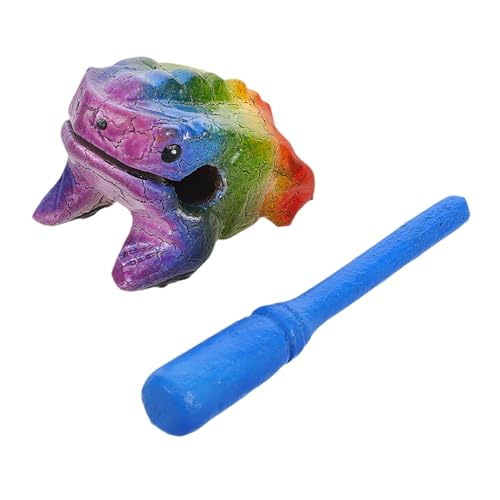 DECHOUS Claves Musikinstrument holzspielzeug musikinstrumente Musikinstrument kreatives Schlaginstrument handgefertigtes hölzernes Frosch -Musikinstrument Handpercussion von DECHOUS