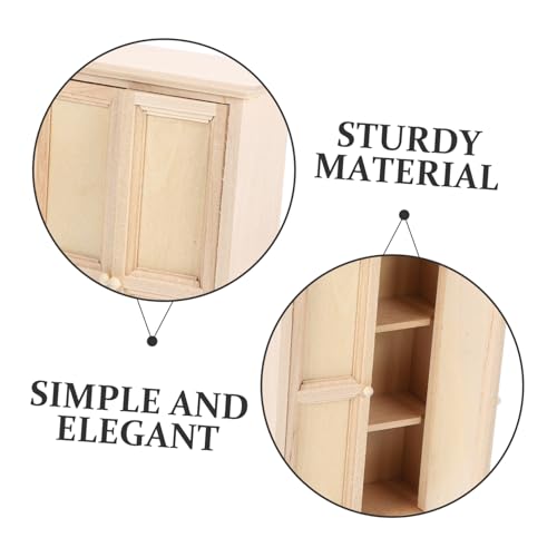 DECHOUS DIY Miniaturmöbel Unbemalter Leichter und Langlebiger Holzschrank für Puppenhaus und Mikro Landschaft Kreatives Mini Haus Zubehör von DECHOUS