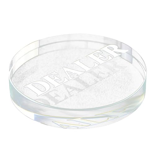 DECHOUS Dealer-Poker Poker-Button Blitzkartenspiel Münzaufstellungskoffer Pokerzubehör Dealer-chip Chiphalter Slot Poker-Dealer-Puck-Taste Pokerspiel Tasten Kristall Transparent von DECHOUS