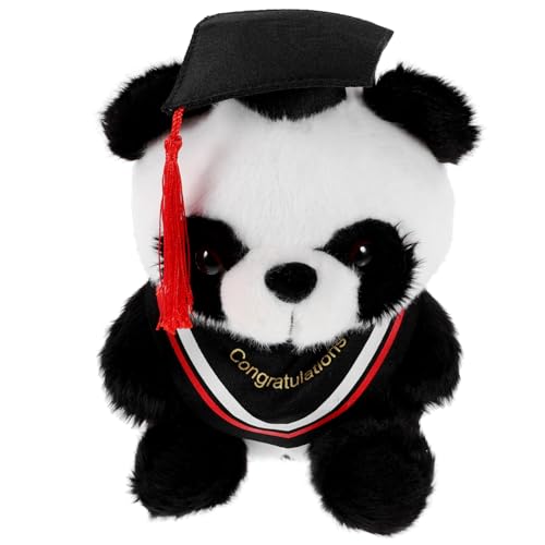 DECHOUS Doktor Panda Puppe Abschluss-Cartoon-Panda Panda - Gefülltes Panda- Zum Abschluss Mini Stoffing Graduation Tier Gefüllter Panda Kuscheltier Rot Plüsch von DECHOUS