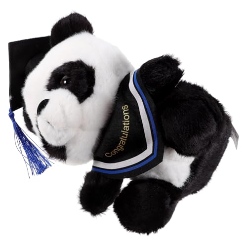 DECHOUS Doktor Panda Puppe Herzlichen Glückwunsch Grad Stoffspielzeug Abschluss Stofftier Gefülltes Abschlussbärenspielzeug Für Absolventen Abschluss Blau Plüsch von DECHOUS