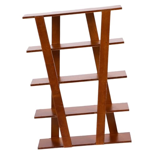 DECHOUS Dollhouse Miniaturmöbel Handgefertigtes Holzregal Dekorativer Aufbewahrungsständer Für Kleine Gegenstände Im Puppenhaus Elegantes Design Für Mini Hauszubehör von DECHOUS