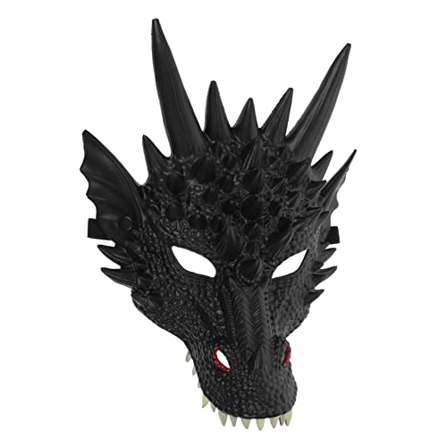 DECHOUS Drachenmaske Neuartige Kopfmaske Drachen Zubehör Maskerade Masken Masse Kostüm Cosplay-Partymaske halloween hallowen masks dragon mask -Stirnband PU-Tiermaske Black von DECHOUS