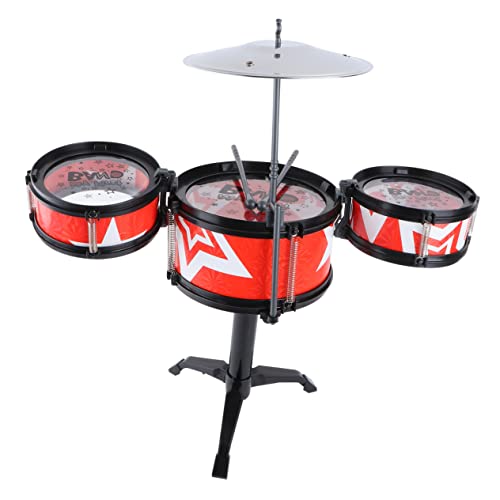 DECHOUS Drum Kit Rotes Teiliges Percussion Instrument für Mädchen und Jungen Fördert Kreativität Hand Auge Koordination und Frühkindliche Musikalische Entwicklung Einfach zu Montieren und von DECHOUS