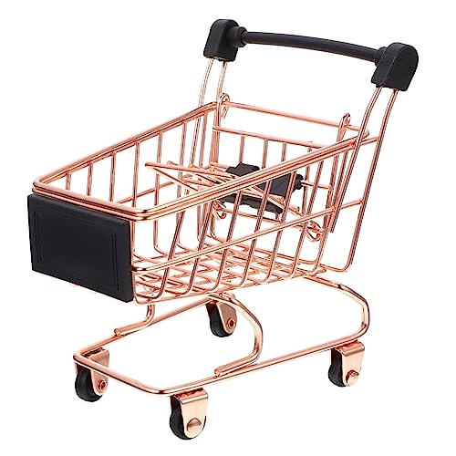 DECHOUS Einkaufswagen einkaufswagen einkaufswagen für Kinderwagen- für Kinderwagen Spielzeugregal Simulationswagen aus Eisen Puppenregal Golden von DECHOUS