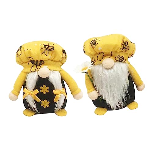 DECHOUS GNOME Puppen Weiche Puppe Ausgestopfte Figuren Einzigartiges Design Gelb-weißer Plüsch Für Heimdekoration Für Partys von DECHOUS