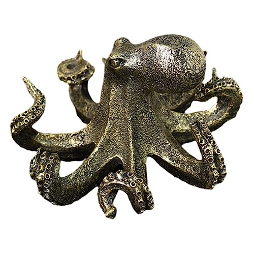 DECHOUS Gartenharz Handwerk Ornamente Reversible Octopus Plüsch Oktopus Frosch Statue Halloween Octopus Statue Little Octopus Halloween Ornamente Einzigartiger Klebebandspender von DECHOUS