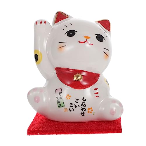 DECHOUS Glückliche Katze Tischdeko Mini Figur Aus Keramik - Winkende Hand Für Reichtum Und Glück - Ideal Für Schreibtisch Oder Auto Armaturenbrett Weiß 1 Stück DECHOUS Glückliche Katze Tischdeko Mini Figur Aus Keramik - Winkende Hand Für Reichtum Und Glück - Ideal Für Schreibtisch Oder Auto Armaturenbrett Weiß 1 Stück von DECHOUS