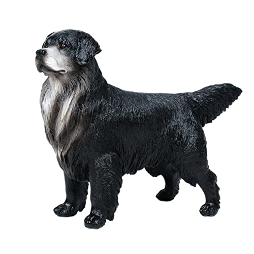 DECHOUS Golden Retriever-Ornament Figur Fotografie-Requisiten Tierförmige Modellverzierung Für Realistisches Modell Dekoratives Tiermodell Plastik Black von DECHOUS