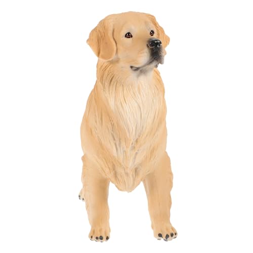 DECHOUS Golden Retriever-Ornament Tiere für Kleinkind Hund Tierfiguren für Animals Toys for simulierte Tierfigur Simulation Golden Retriever-Modell Plastik Beige von DECHOUS