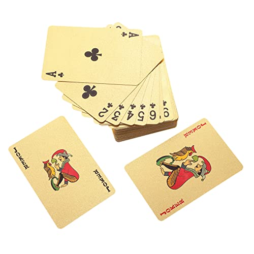 DECHOUS Goldene Pokerkarten Wasserdichtes Kartendeck Aus Strapazierfähigem Für Unterhaltsame Partys Und Spiele Für Pokerabende Und Gesellige Zusammenkünfte von DECHOUS