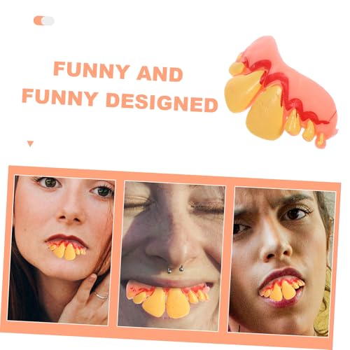 DECHOUS Gruselige Halloween Fake Teeth Prop Party Zubehör Realistisches Vampirgebiss Kostüm Accessoire für Cosplay und Horror Events von DECHOUS