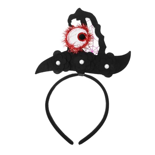 DECHOUS Halloween Haarreif Damen Eyeball Hexenhut Stirnband Gruseliges Partyaccessoire für Kostümfest und Karneval Auffälliges Design für Halloween Deko und Fasching von DECHOUS