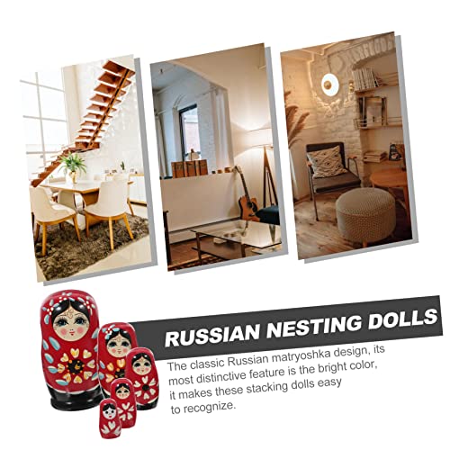 DECHOUS Handbemalte Teilig Holz Russische Puppen Pädagogisches Lernspielzeug für Langlebig Mehrschichtig Kreativ Fördernd von DECHOUS