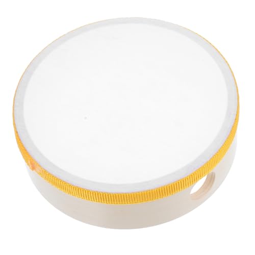 DECHOUS Handtrommel Holzspielzeug Orff Percussion Instrument für Junge Mädchen Musikalisches Lernspielzeug Montessori Geeignet Gelb von DECHOUS
