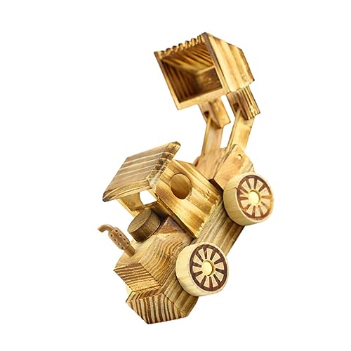 DECHOUS Holz Pushdozer Für Kreatives Simulationsmodell Robustes Und Langlebiges Fahrzeug Perfektes Für Geburtstage Und Feiertage Fördert Kognitive Fähigkeiten von DECHOUS