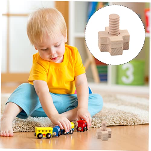 DECHOUS Holz Schraubspielzeug Pädagogisches DIY Steckspiel Fördert Feinmotorik Logisches und Hand Augen Koordination Nachhaltiges Naturmaterial für Frühkindliche Bildung von DECHOUS