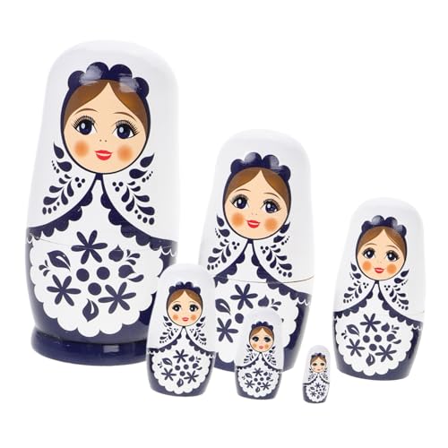 DECHOUS Holzspielzeug Russische Holz Puppen Handgefertigt Holz Nesting Dolls für Bastelset Mädchen Geburtstag Ornament von DECHOUS