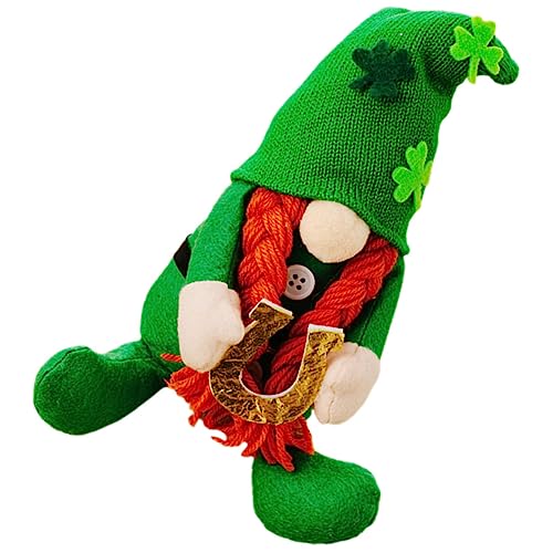 DECHOUS Irisch Gesichtslos St. Patricks Day Plüschpuppe Zwergpuppe Gnom-Puppe Festival-puppendekor Bürozwerg Puppe Plüschzwerg Party- -Puppe St. Patricks Tageszwerg Stricken von DECHOUS