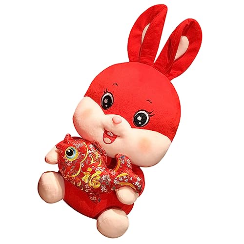 DECHOUS Jahr des Hasen-maskottchens 2023 Jahr Der Hasenpuppe Weiches Spielzeug Sternzeichen Tierspielzeug Chinesische Neujahrspuppe Plüsch Minipuppe Kopfkissen Empfindlich Pp Baumwolle von DECHOUS