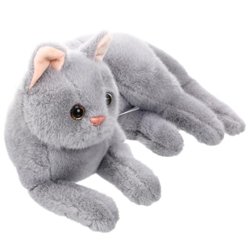 DECHOUS Katzenplüschtier Ausgestopfte Katzen Die Wie Echte Kätzchen Aussehen Ausgestopfte Katzen Plüschkatze Ausgestopfte Tiere Katzenpuppe Kinderspielzeug Ausgestopfte von DECHOUS