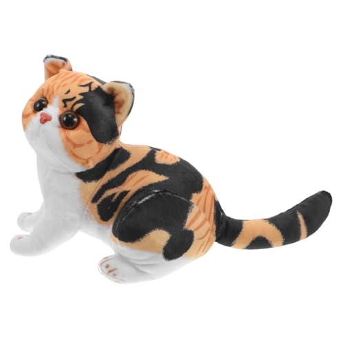 DECHOUS Katzenspielzeug Katzen Deko Flauschiger Katzenplüsch Cartoon-Puppe realistische Stoffkatze Simulationstiermodell Plüsch Katzenplüschpuppe ausgestopfte Tierfiguren von DECHOUS