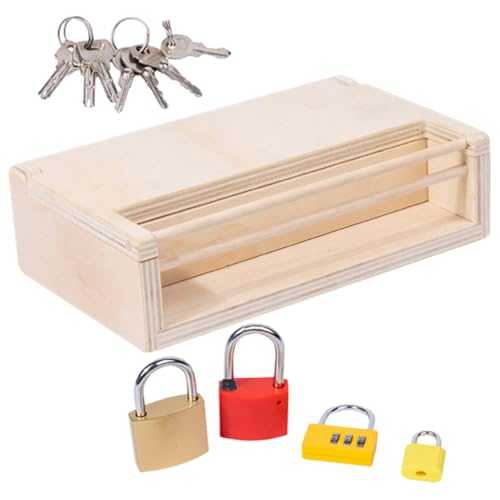 DECHOUS Lernspielzeug-Set Aus Holz Mit Schlössern Lernspielzeug Für Kinder Baby-schlüssel Und -schlösser von DECHOUS