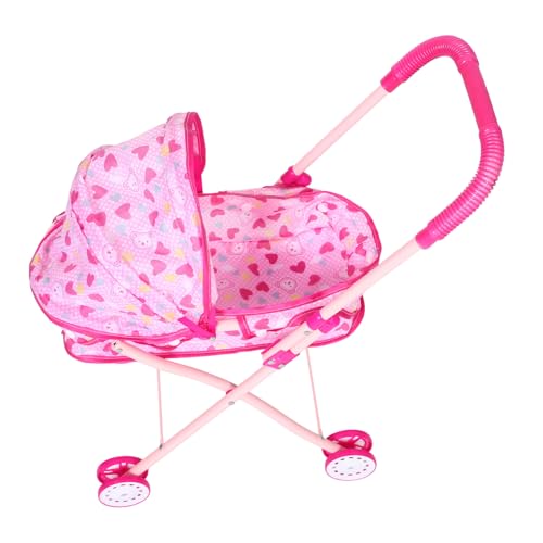 DECHOUS Kinderwagen Puppenwagen Spielzeugauto Rollenspielwagen Für Puppen Eisenrahmen Rosa von DECHOUS