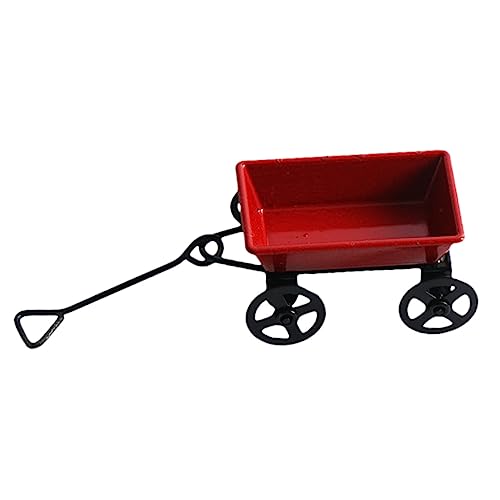 DECHOUS Kleiner Anhänger puppenwagen kinderspielzeug Auto bastelzeug handwerkskunst tiegerbalm red Feengarten Zubehör Dekoration Trolley-Modell Zubehör Simulationswagen Eisen rot von DECHOUS