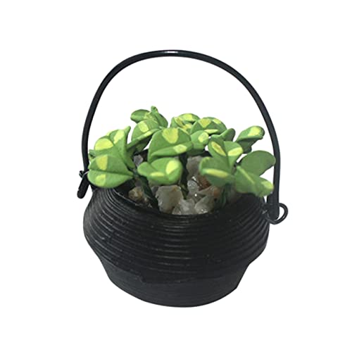 DECHOUS Künstliche Topfpflanze Klein Gefälschte Pflanzenverzierung Fälschung Miniatur Mini-Bonsai-Baum Künstlich Kunstpflanzen Mini-Bonsai-Statue Töpfe Drinnen Winzig Green Harz von DECHOUS