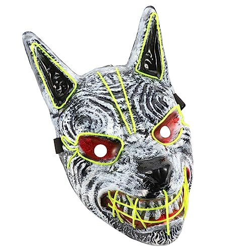 DECHOUS LED Halloween Maske Wolfskopf Gruselig Leuchtend Atmungsaktive Party Maske Unisex Komfortabel Leicht für Halloween Kostüm und Gruselige Feststimmung DECHOUS LED Halloween Maske Wolfskopf Gruselig Leuchtend Atmungsaktive Party Maske Unisex Komfortabel Leicht für Halloween Kostüm und Gruselige Feststimmung von DECHOUS