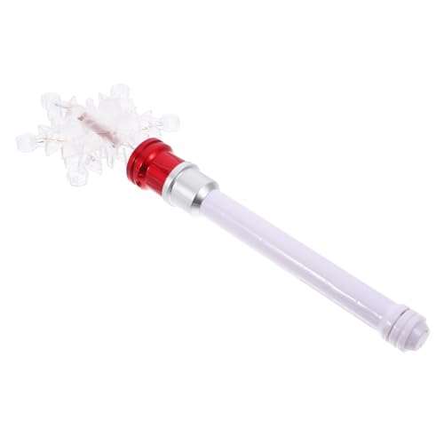 DECHOUS Leuchtender Schneeflocken zauberstab mit LED Rot Rotierend Roleplay Party und Bühnenauftritte Leicht Tragbar Dekoratives Winter Accessoire Vielseitiges Feenlichtspielzeug von DECHOUS
