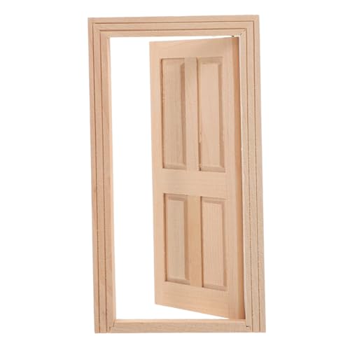 DECHOUS Maßstab Realistische Bewegliche Mini Tür für DIY Dollhouse Dekoratives Zubehör für Mini Haus Detailreiche Simulation Natürliche Holzstruktur von DECHOUS
