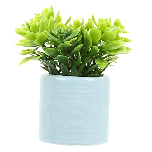DECHOUS Mini-Bonsai Miniatur Pflanzen Hütte Anlage Winzig Heimdekoration Drinnen Eingetopft Ornament Bonsai Dekoration Klein Laub Zubehör Für Puppenhäuser Keramik Blue DECHOUS Mini-Bonsai Miniatur Pflanzen Hütte Anlage Winzig Heimdekoration Drinnen Eingetopft Ornament Bonsai Dekoration Klein Laub Zubehör Für Puppenhäuser Keramik Blue von DECHOUS
