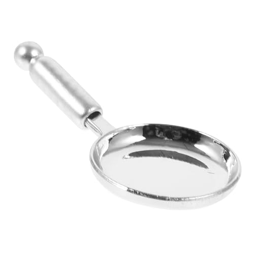 DECHOUS Mini House Accessory Bratpfanne Innere Puppe Dekoration Figur Winzig Künstlich Häuser Pfannenwender Realistisches Miniaturhandwerk Entzückende Minipfanne Silver Legierung von DECHOUS