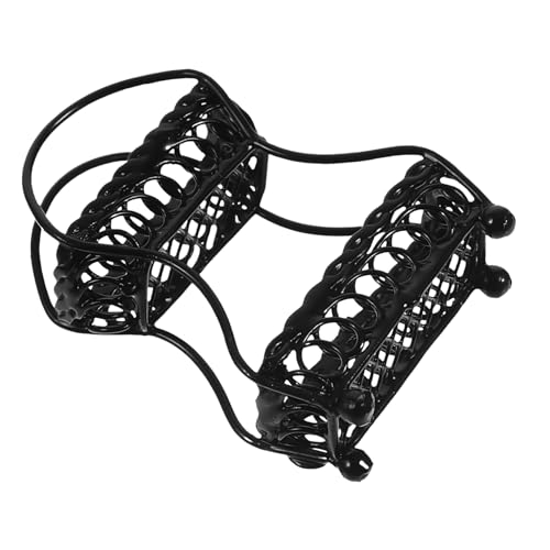 DECHOUS Mini-obstkorb Puppe Obstkorb-Modell Dekoratives Miniatur-obstkorbmodell Kleiner Korb Mini Weidenkorb Mit Mini-hauskorb Miniaturkorb Zum Basteln Mini-haushandwerk Metall Black von DECHOUS