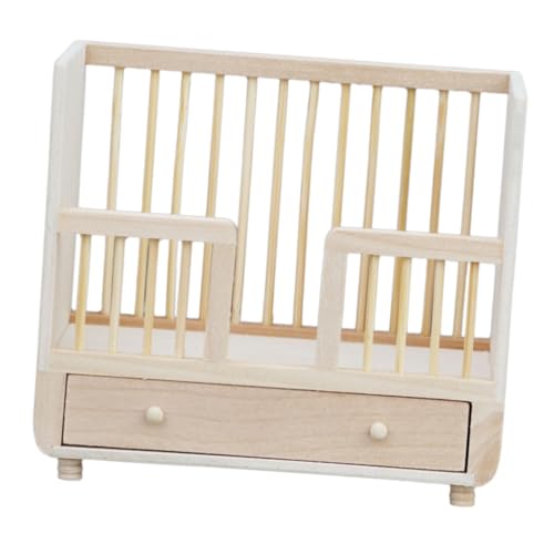 DECHOUS Miniatur Holz Kinderbett Puppenhaus Möbel Deko Mini Schlafmöbel für Puppenhaus Schlafzimmer Zubehör DIY von DECHOUS
