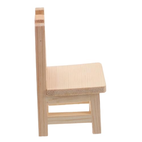 DECHOUS Miniatur Holzhocker Mini Puppenhausmöbel Ideal Für Miniatur Wohnzimmer Und Gartendekor Kleine Holzstuhl Für Handwerk Und Hausschmuck von DECHOUS