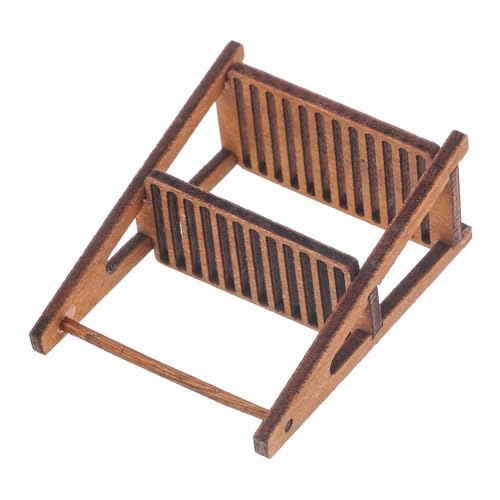 DECHOUS Miniatur Holzregal Puppenhaus Möbel Doppelstöckiges Brothalter Regal Dekorative Miniatur Aufbewahrung für DIY Puppenstuben Zimmerdekoration von DECHOUS