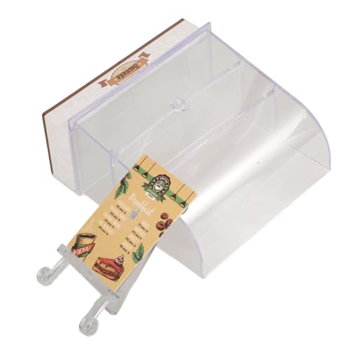 DECHOUS Miniatur Kuchenschrank Vitrine Babybett Für Puppen Vitrine Vitrine Miniatur Bäckerei Puppenhaus Kuchenschrank Figurenvitrine Puppenhausbäckerei Mini Zeug Kunststoff von DECHOUS