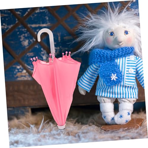 DECHOUS Miniatur Puppenschirm Realistisches Dollhouse Zubehör Pinker Mini Regenschirm für Puppen Stilvolle Dekoration und Foto Requisite von DECHOUS