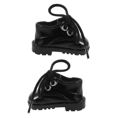 DECHOUS Miniatur Puppenschuhe aus Kunstleder für Baumwollpuppen Glänzende Flache Schuhe Stilvolle Miniaturhausschuhe für Puppenhaus Zubehör und Puppenfamilie Dekoration von DECHOUS