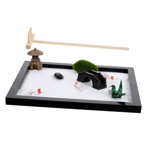 DECHOUS Miniaturlandschaft des Meditationsgartens Mini-Zen-Garten-Strandthema Zen-Garten Desktop- Mini-Zen-Garten-Meeresleben Tischdekoration aus Sand Miniaturlandschaft mit Sand von DECHOUS