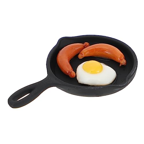 DECHOUS Miniaturpfanne Kochen Pfannen braten Miniaturküche Puppenhausküche Puppenhausdekoration Miniaturkochgeschirr Puppenhausmodell simulierte Eierbratpfanne Ton Colorful von DECHOUS
