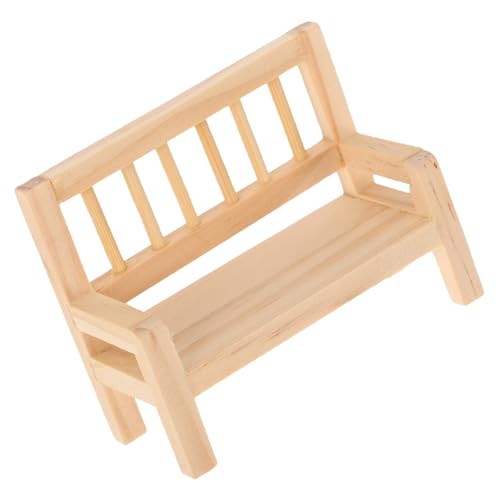 DECHOUS Modell Rückenhocker Drinnen Mini -Bank Miniaturen Möbel Stühle Klein Mini-Bank-Modell Rustikal Hocker Modellierfigur Stuhlmodellierungsstatue Mini-Stuhl-Statue Holz von DECHOUS