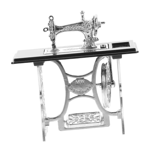 DECHOUS Nähmaschinen Modell Miniaturen Puppe Miniatur-nähmaschine Spielgeschenk Vortäuschen Dekoration Für Mini House Mini-hauseinrichtung Mini-nähmaschinenmodell Zinklegierung Black von DECHOUS